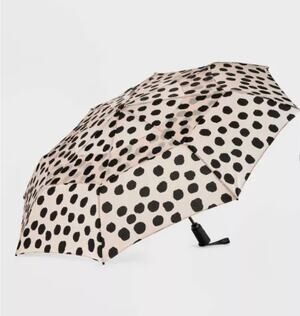 ShedRain VORTEX Auto Open/Close Compact Umbrella Telescoping Shaft 47" Polka Dot